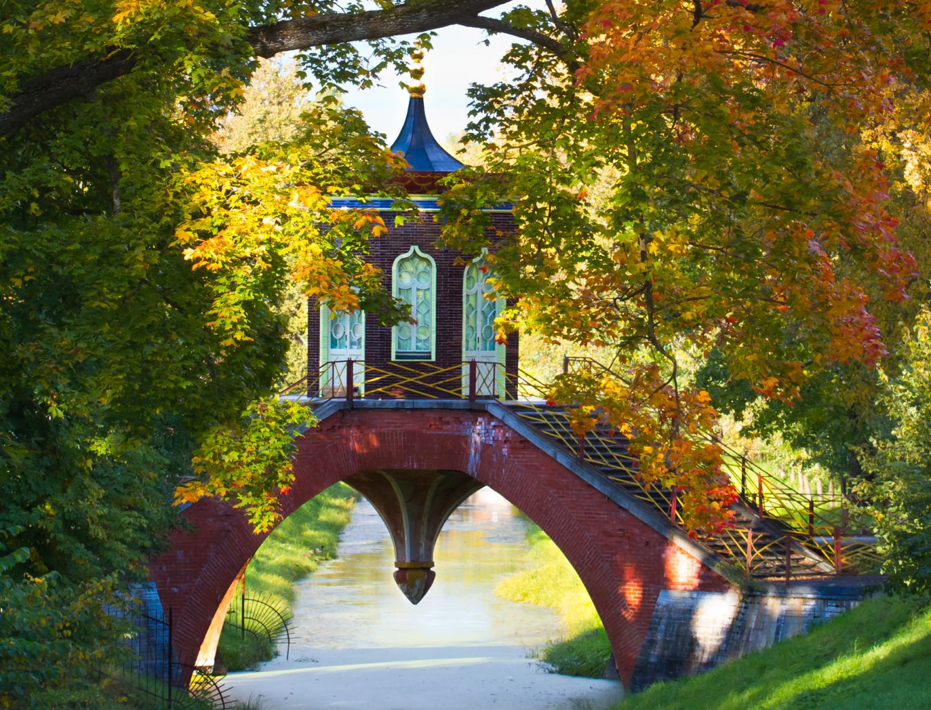 Pushkin park in fall, St. Petersburg, Russia